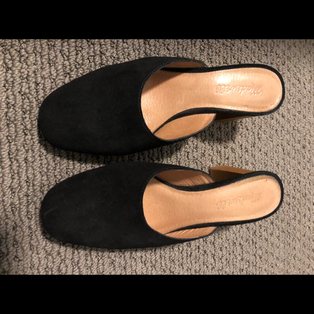 Madewell black suede mule